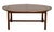 Campaign Style Mahogany Oval Drop Side Coffee Table, with brass hardware. Sides dropped: 19" H x 47.75" W x 35.5" D....