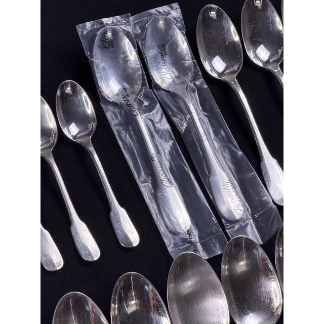 Large Mid-Century Silver-Plated Spatours Flatware Set for 12 from Christofle, France, 1950s, Set of 52 For Sale - Image 11 of 14