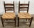 Rustic European Vintage Primitive Turned Wood Woven Seat Ladderback Chairs, Pair For Sale - Image 3 of 10