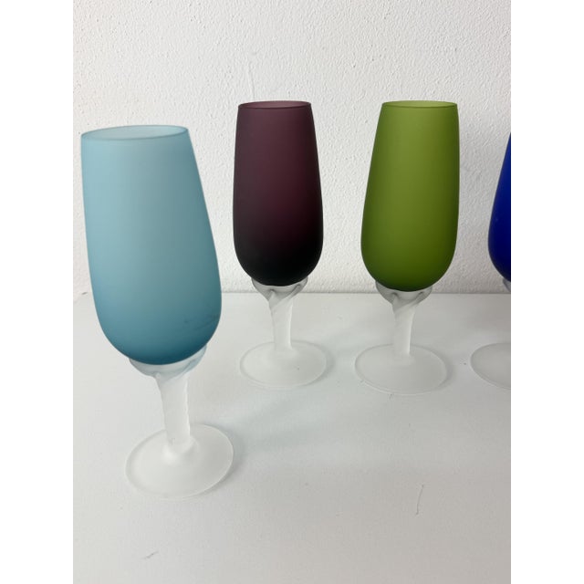 Vintage Murano Glass Champagne Glasses, 1970, Set of 6 For Sale - Image 6 of 11