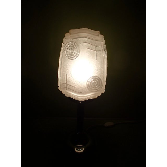 Deco Chrome & Geometric Glass Table Lamp For Sale - Image 12 of 18