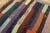 1950s Vintage American Hooked Multicolor Stripe Folk Art Small Wool Rug For Sale - Image 11 of 14