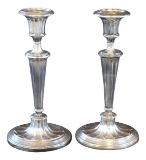 Vintage Silver Candlesticks, Set of 2