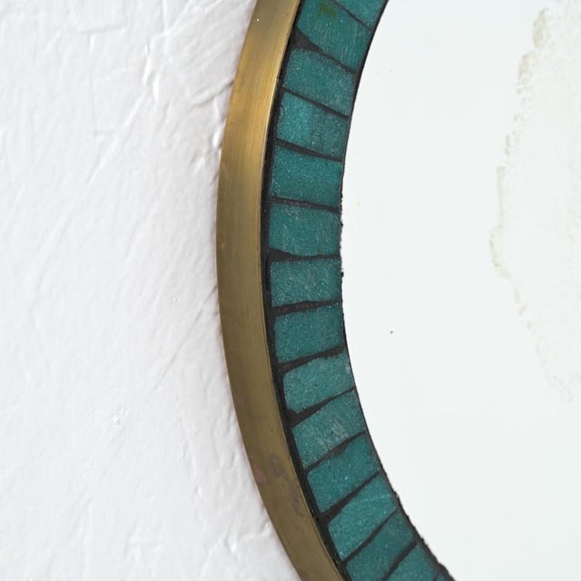 Vintage Ceramic Inlaid Mirror, 1960s For Sale - Image 11 of 18