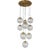 Brass & Glass Globe Cluster Chandelier, 10-Light Cascading Pendant by Schwung For Sale