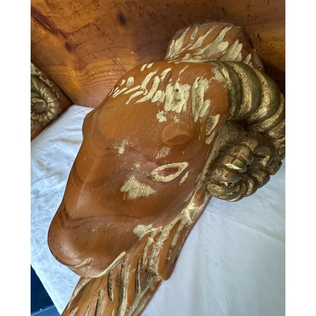 Carved Rams Head Wall Shelf For Sale - Image 10 of 12