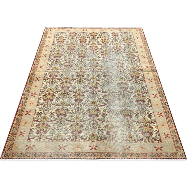 1960s 1960s Turkish Oushak Rug For Sale - Image 5 of 7