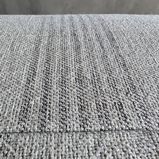 Not Yet Made - Made To Order Upholstered Ottoman Bench in Stone Washed Linen With Faded Stripe For Sale - Image 5 of 7