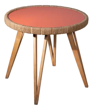 Coffee Table in Wood and Woven Rope by Augusto Romano, Italy, 1940s