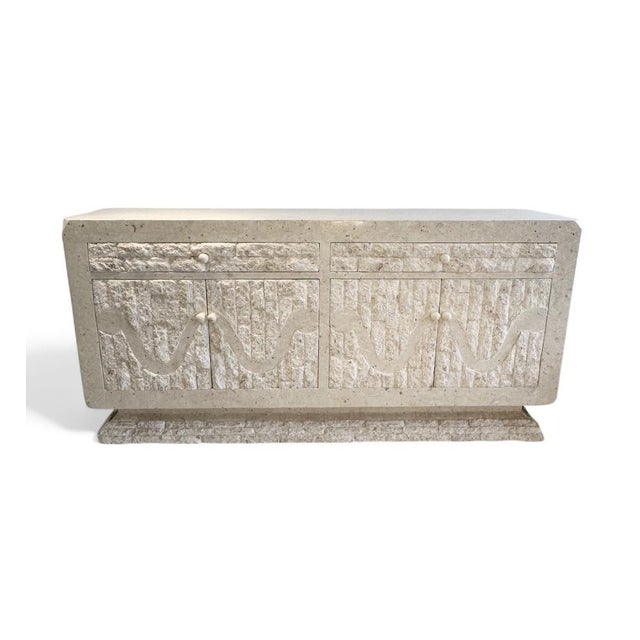 Travertine Tessellated Stone Sideboard by Renoir, 1980 For Sale - Image 15 of 15