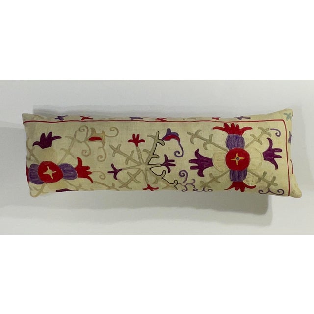 Antique Hand-Embroidered Suzani Pillow - a Piece of Art For Sale - Image 10 of 12