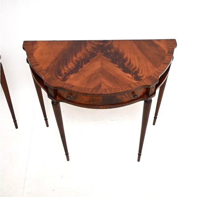 Regency Style Console Tables, 1950, Set of 2 For Sale - Image 6 of 11