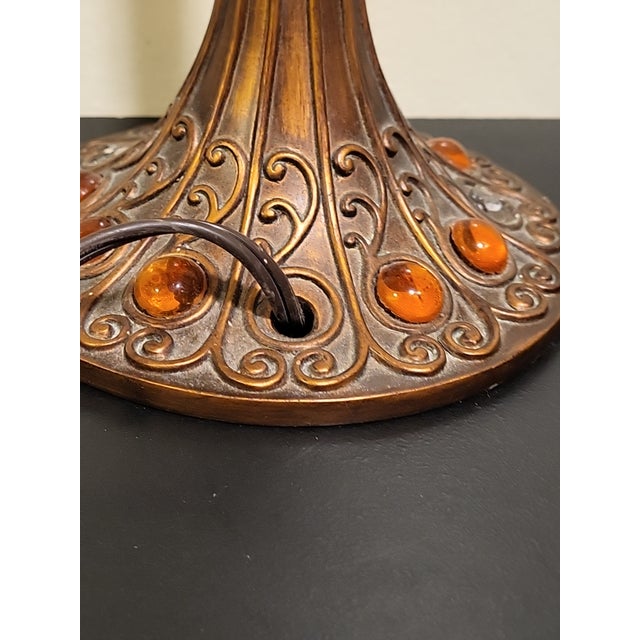 Copper 1960s - 1970s Copper Lucite Art Deco Torchiere Table Lamp For Sale - Image 8 of 12