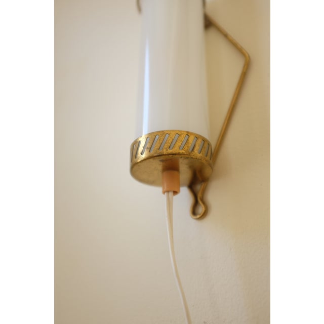 1950s Small Brass and Glass Wall Scone by Maria Lindeman, Finland For Sale - Image 9 of 10
