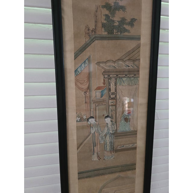 Vintage Chinese Painting Pre Mid Century Masterpiece For Sale - Image 11 of 12