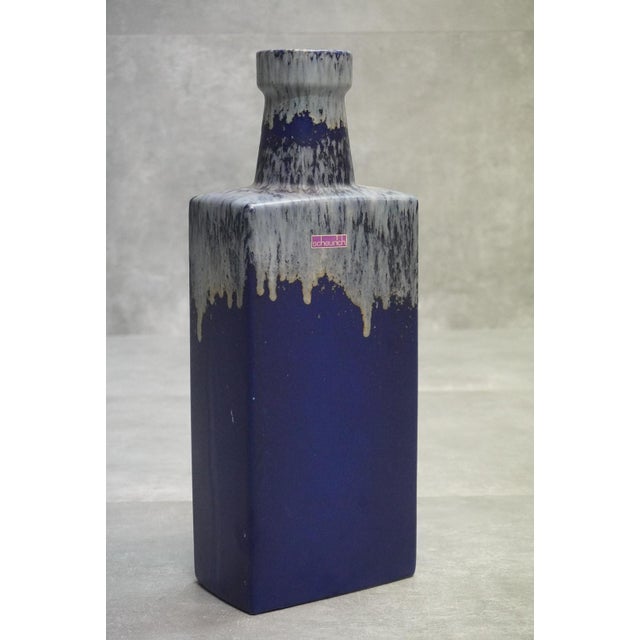 Ceramic Large Fat Lava Cobalt Blue Floor Vase from Scheurich, West Germany, 1970s For Sale - Image 7 of 7
