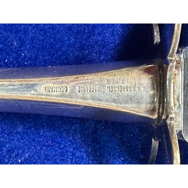 Mid-Century Modern Vintage W&s Sorensen "Patricia" Danish Sterling Silver Steak Carving Set - 2 Pieces in Original Box For Sale - Image 3 of 9