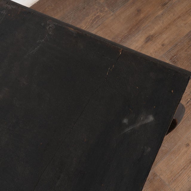 Black Late 19th Century Swedish Black Painted Pine Desk For Sale - Image 8 of 11