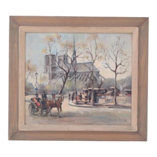 Andre Michel (French, b.1945) "Notre-Dame De Paris Cathedral", Oil on Masonite. For Sale