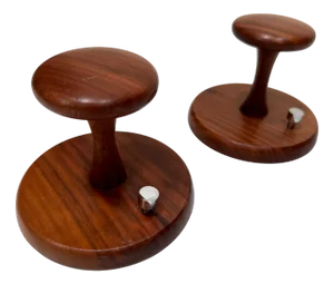Modern Teak and Chromed Steel Coat Hooks, 1960s, Set of 2