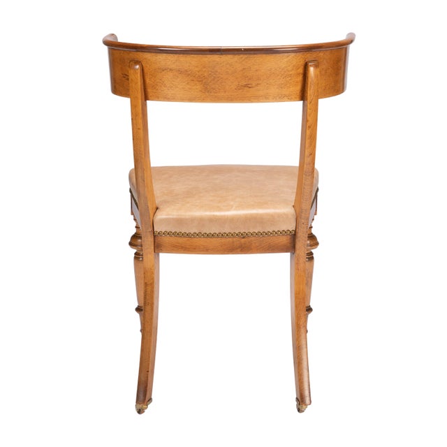 Early 19th Century Austrian Biedermeier Beechwood and Mahogany Klismos Side Chair, Circa 1830 For Sale - Image 5 of 14