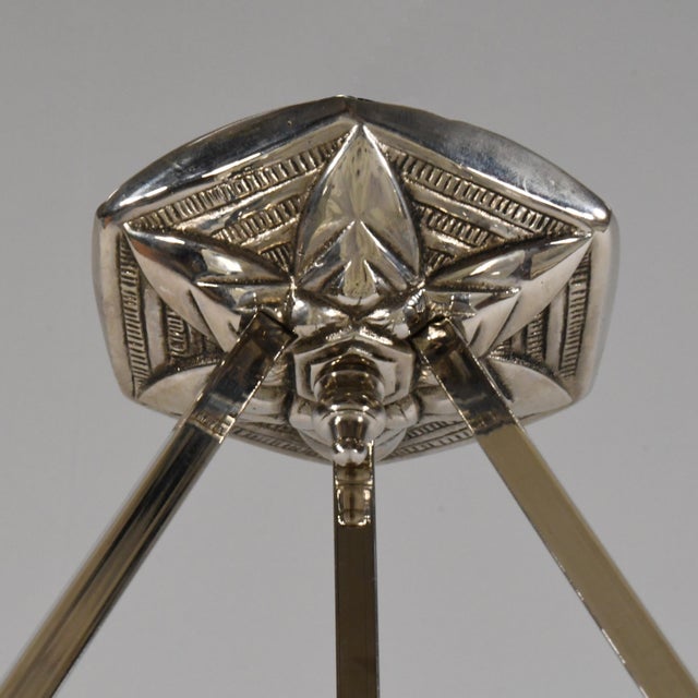 French Art Deco Pendant Light by Maxonade - 1930 Chandelier France For Sale - Image 10 of 14
