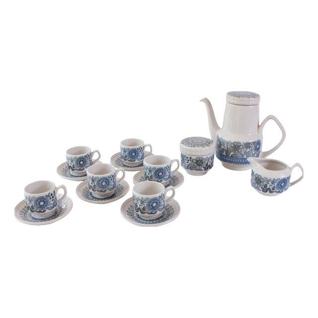 Vintage Tea Set from Raul da Bernarda, Alcobaça, Portugal, 1970s, Set of 9 For Sale