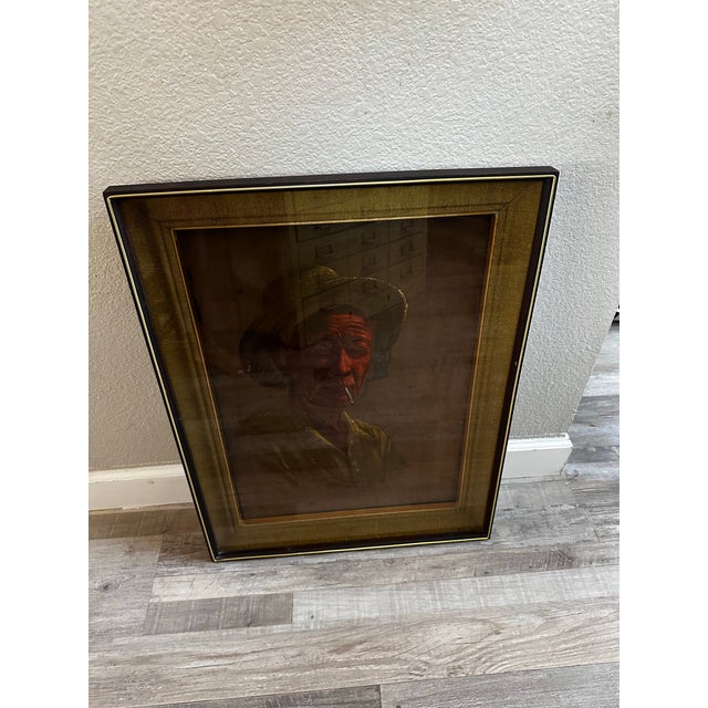 1961 Mid-Century Companion Portraits, Signed and Framed — Pair For Sale - Image 11 of 12