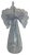 21 In. Tall Art Glass Clear Fluted Confetti Blue Speckled Flower Shaped Vase For Sale - Image 11 of 17