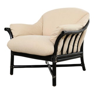 McGuire Organic Modern Lacquered Rattan Lounge Chair For Sale