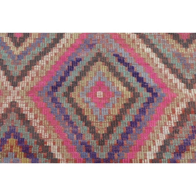 1960s Vintage Embroidered Kilim - 62" X 120" For Sale - Image 5 of 12