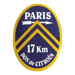 Vintage Citroën Paris, France Advertising Sign in Enamel For Sale