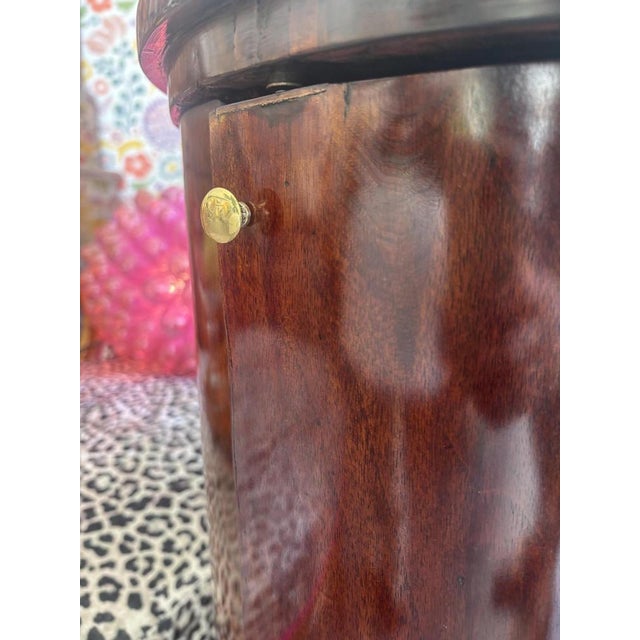 Biedermeier Drum Box in Walnut For Sale - Image 6 of 9
