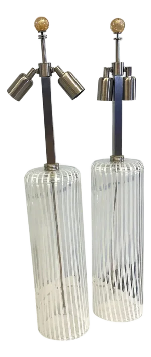 Milky-White Table Lamps in Murano Glass by Simoeng for Simoeng, Set of 2