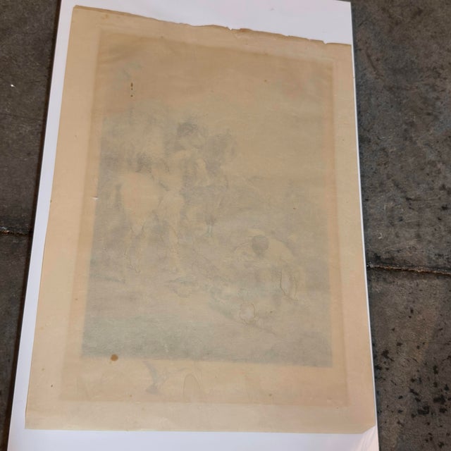 Antique Etching by French Artist Louis Monziès After Eugene Fromentin - Orientalist Falconry Equestrian For Sale - Image 15 of 17