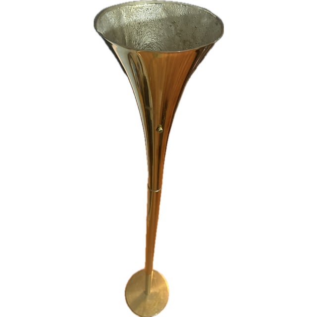 1960s Vintage 1960s Brass Trumpet Laurel Lamp Company Mid-Century Modern Brass Trumpet Torchiere Floor Lamp For Sale - Image 5 of 18