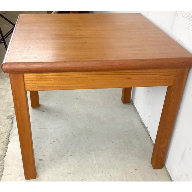Late 20th Century Vintage Modern Square Teak End Table For Sale - Image 5 of 13