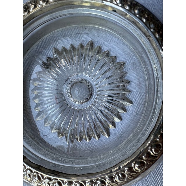 Set of 8 Sterling Silver Rimmed Glass Coasters For Sale - Image 10 of 11