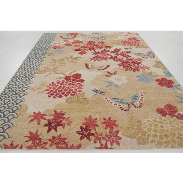 Contemporary Japanese Distressed Seigaiha Wave Rug by Rug & Kilim, India For Sale In New York - Image 6 of 10
