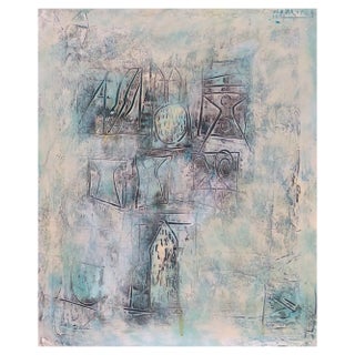 Hector Ramirez Ortega, Composition, 1990, Mixed Media on Canvas For Sale