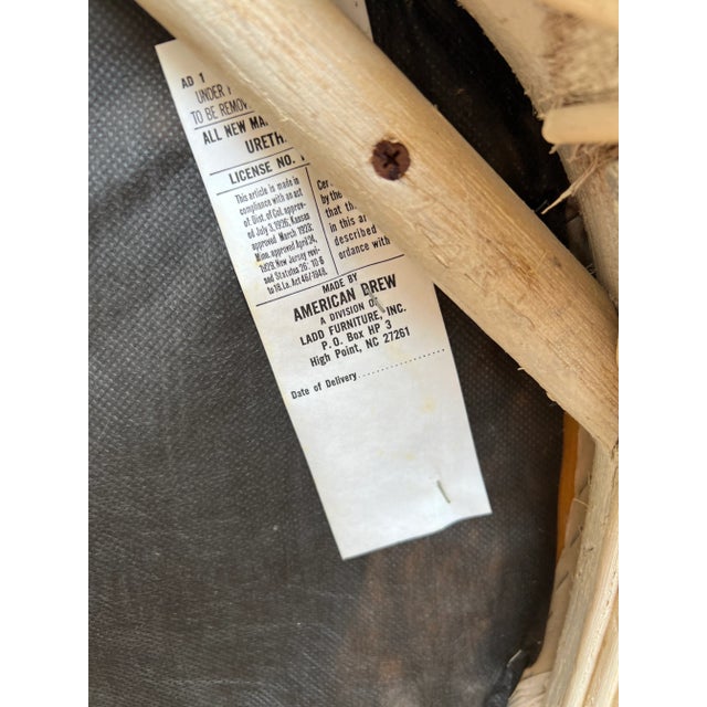 Vintage 1980s American Drew Post Modern Round Back Split Reed Arm Chairs - a Pair For Sale - Image 12 of 12