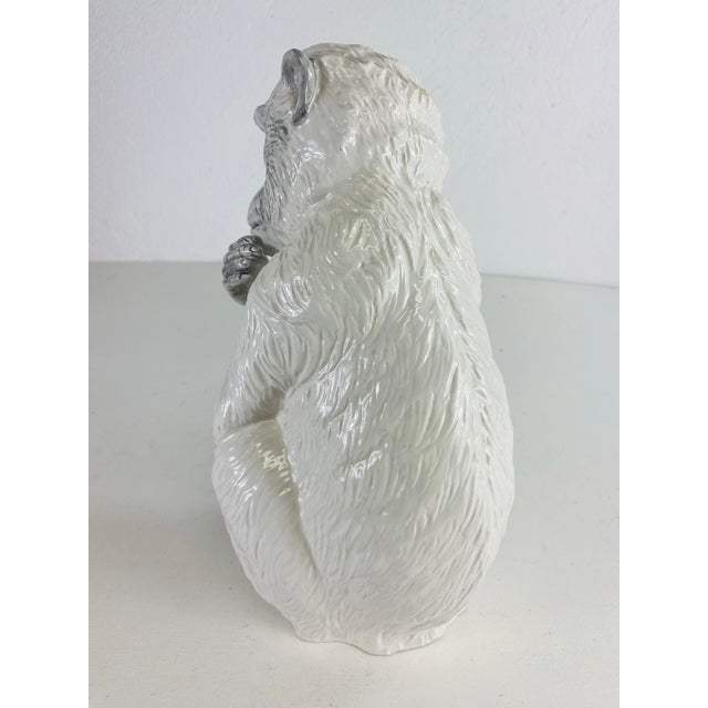 Mid-Century Vintage Italian Hand Painted Pottery Monkey Sculpture For Sale In Philadelphia - Image 6 of 10