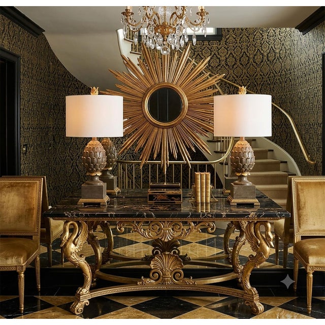 Lamp Pair Large Artichokes Finials Restored For Sale - Image 11 of 11