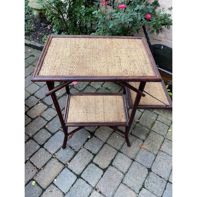 Boho Chic Rattan Side Table For Sale - Image 4 of 8