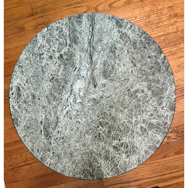 Traditional Late 20th C Green Marble Top Empire Style Side Table For Sale - Image 3 of 5