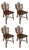 Brutalist Oak Chairs (After De Puydt) 1960s Hand Crafted, Set of 4 For Sale