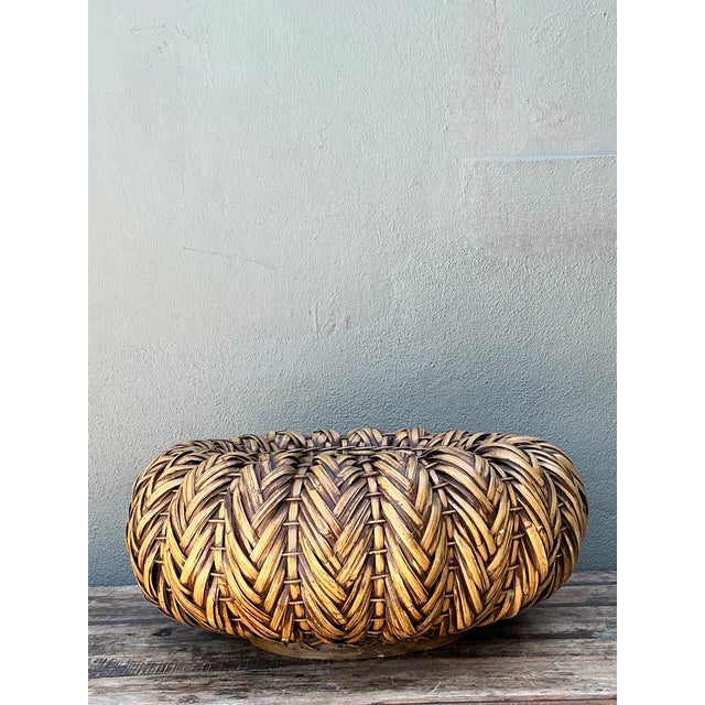 Vintage Handcrafted Rattan Centerpiece For Sale - Image 10 of 13