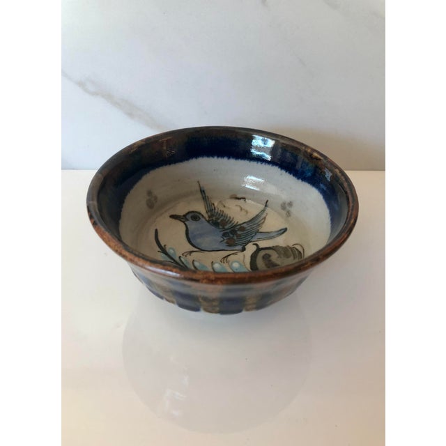 Mexican Stoneware Blue Bird Decorative Bowl - Ken Edwards For Sale - Image 12 of 12