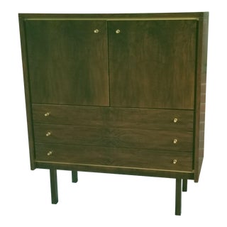 1970s Midcentury Belgium Bar Cabinet on Black Walnut For Sale