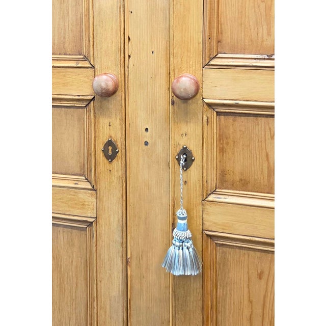 Antique 19th Century Irish Scrubbed Pine Linen Press Cabinet For Sale - Image 11 of 18